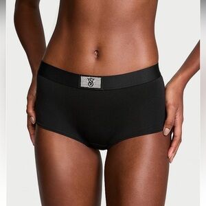 Victorias Secret Logo Cotton Shine Patch Shortie Panty Underwear. NWT